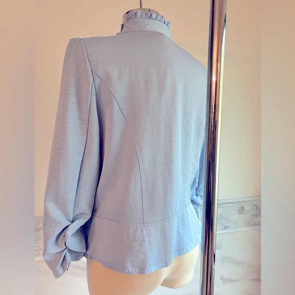 New Blue 3/4 Sleeves Jacket Blazer Sz M - Picture 7 of 14